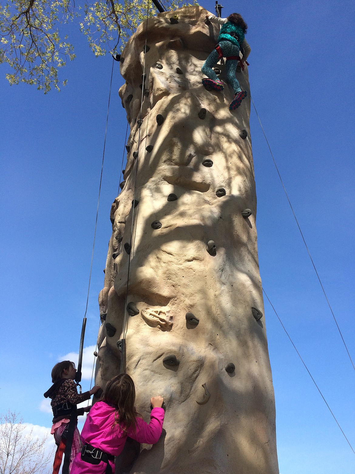 YOUNGSTERS SCALE the climbing wall at a previous Flathead Earth Day celebration.