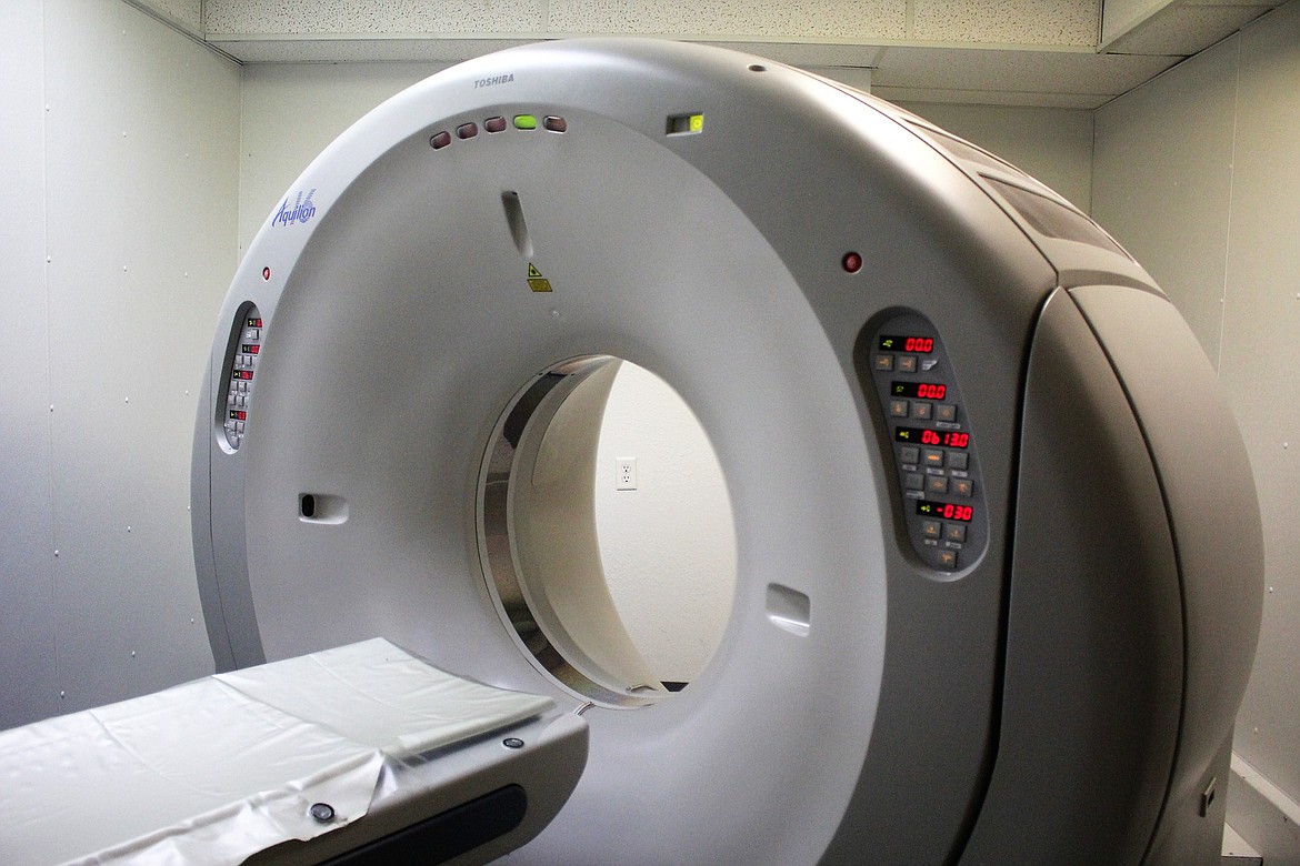 This older model CT scanner at Mineral Community Hospital will soon be replaced with a new Aquilion Lightning CT thanks to a $400,000 grant from the Helmsley Charitable Trust. (Kathleen Woodford/Mineral Independent).