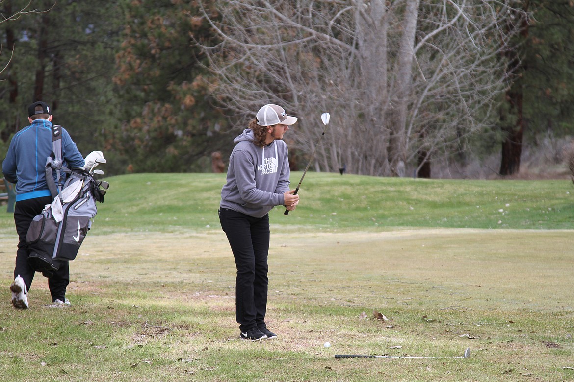 Karsen Krebs at the Plains Golf course during the Plains Golf Invitaitonal meet.  (Photo courtesy of Sam Rehbein)