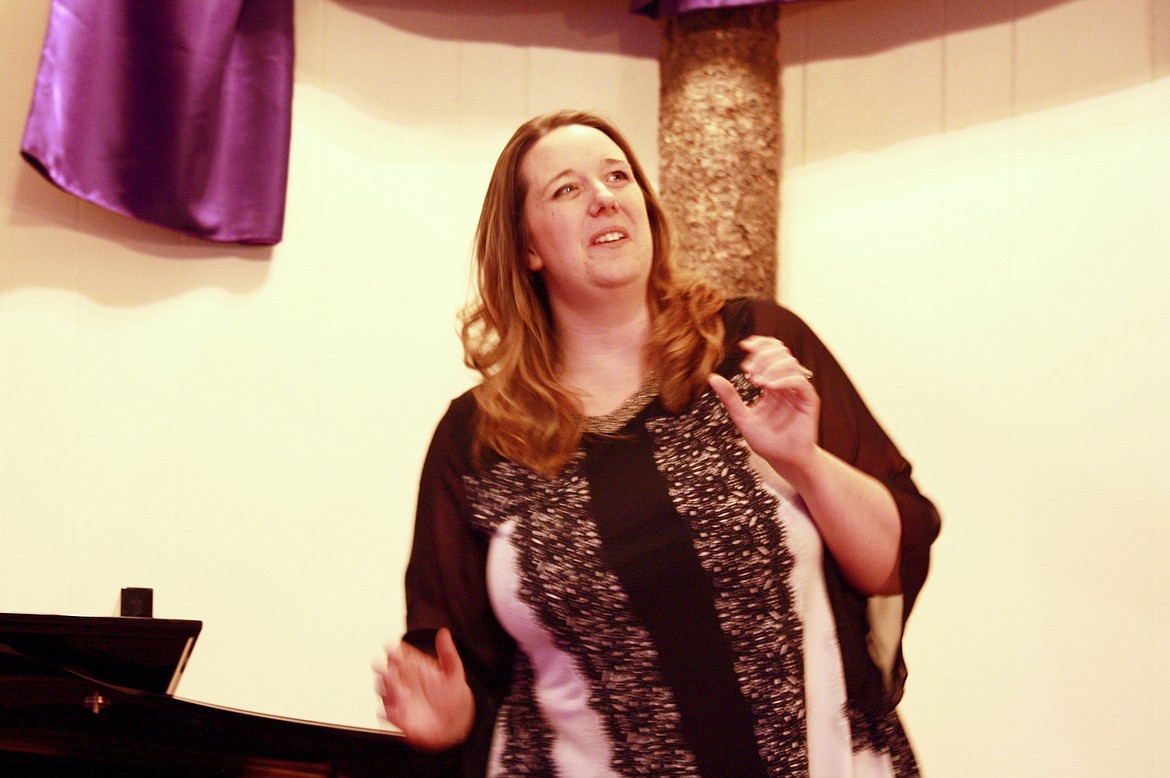 KATHERINE CALCAMUGGIO Donner, mezzo-saprano, sings during a concert at the Plains United Methodist Church. (Douglas Wilks photos/Clark Fork Valley Press)