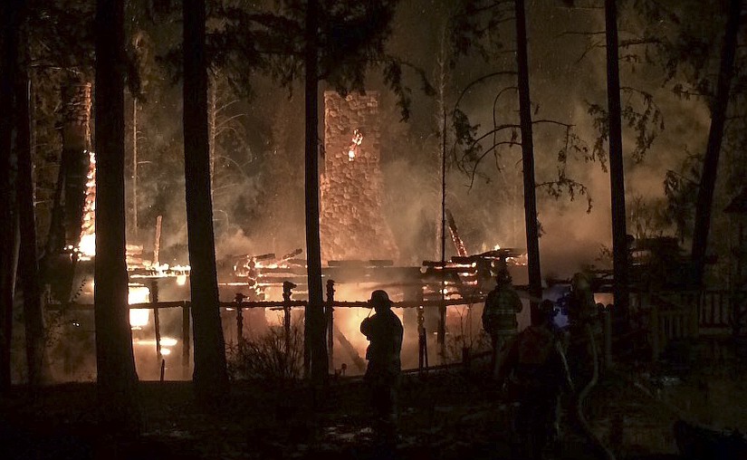 INVESTIGATORS SUSPECT a house fire that destroyed a Rollins home in November was started intentionally. (Photo courtesy of Polson Rural Fire)
