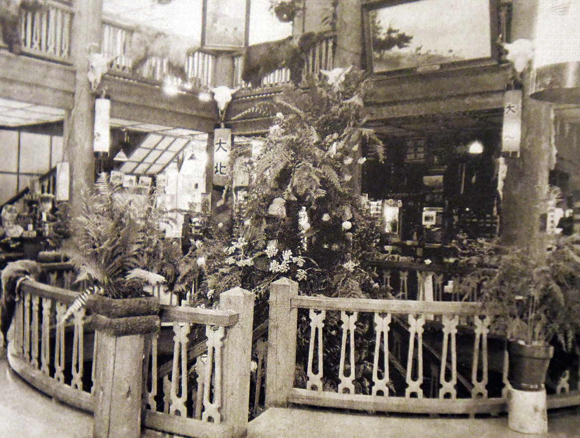 Photo of the original spiral staircase at Many Glacier Hotel.(Courtesy Photograph)