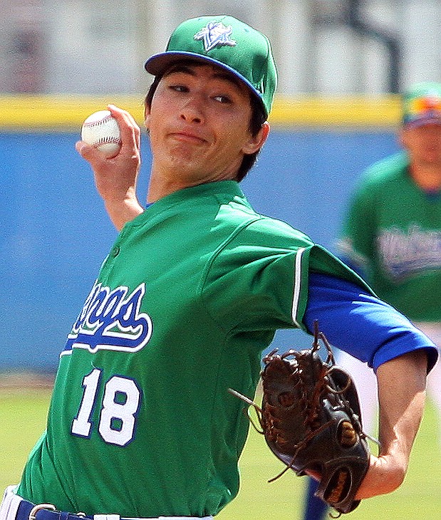 Rodney Harwood/Columbia Basin HeraldTyson Yamane of Warden got the start in the first game of Thursday's NWAC doubleheader with Walla Walla. The Warriors swept Big Bend Comunity College.