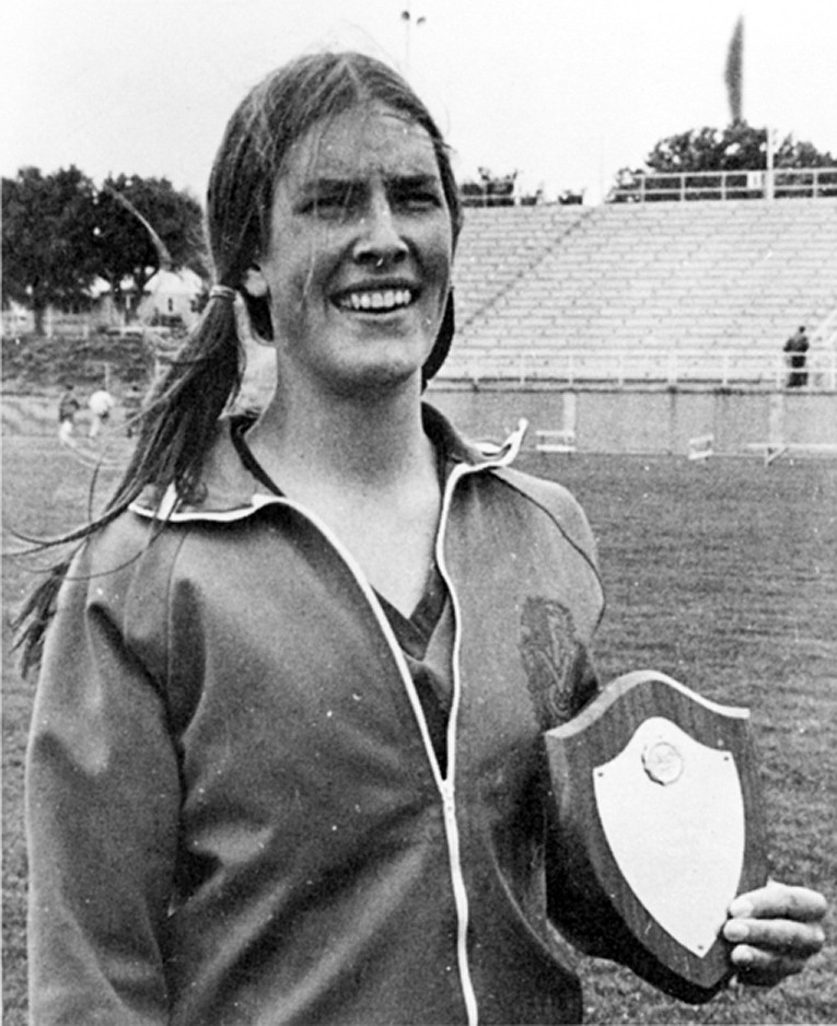 CARLA HEINTZ was the individual high point woman with 33 1/2 points at the 1977 National Junio College Athletic Association national championship. (Photo courtesy of Neil Eliason)