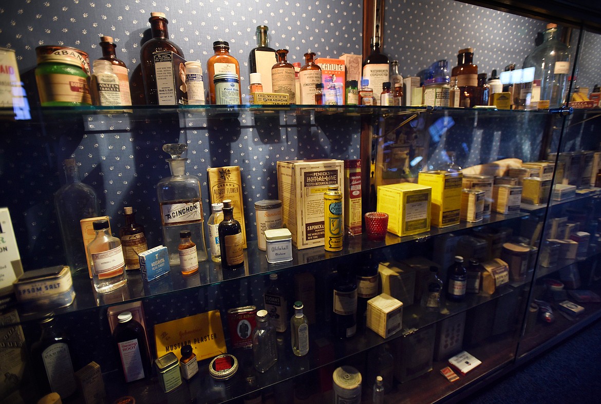The apothecary display at the Whitefish Museum in the historic train depot on Tuesday, March 28.(Brenda Ahearn/Daily Inter Lake)