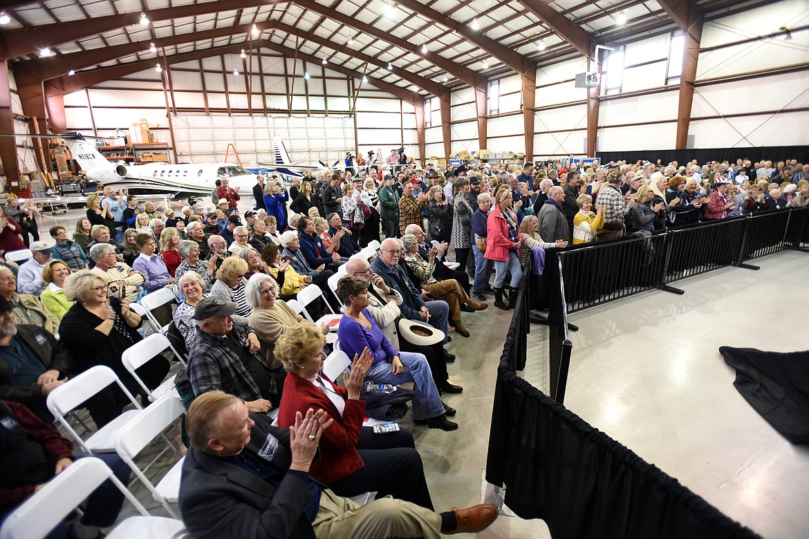 More than 400 people were in attendance of a Greg Gianforte campaign event where they got to hear from Senator Steve Daines, Secretary Ryan Zinke, candidate Gianforte and son of U.S. President Trump, Donald Trump Jr.&#160;(Brenda Ahearn/Daily Inter Lake)