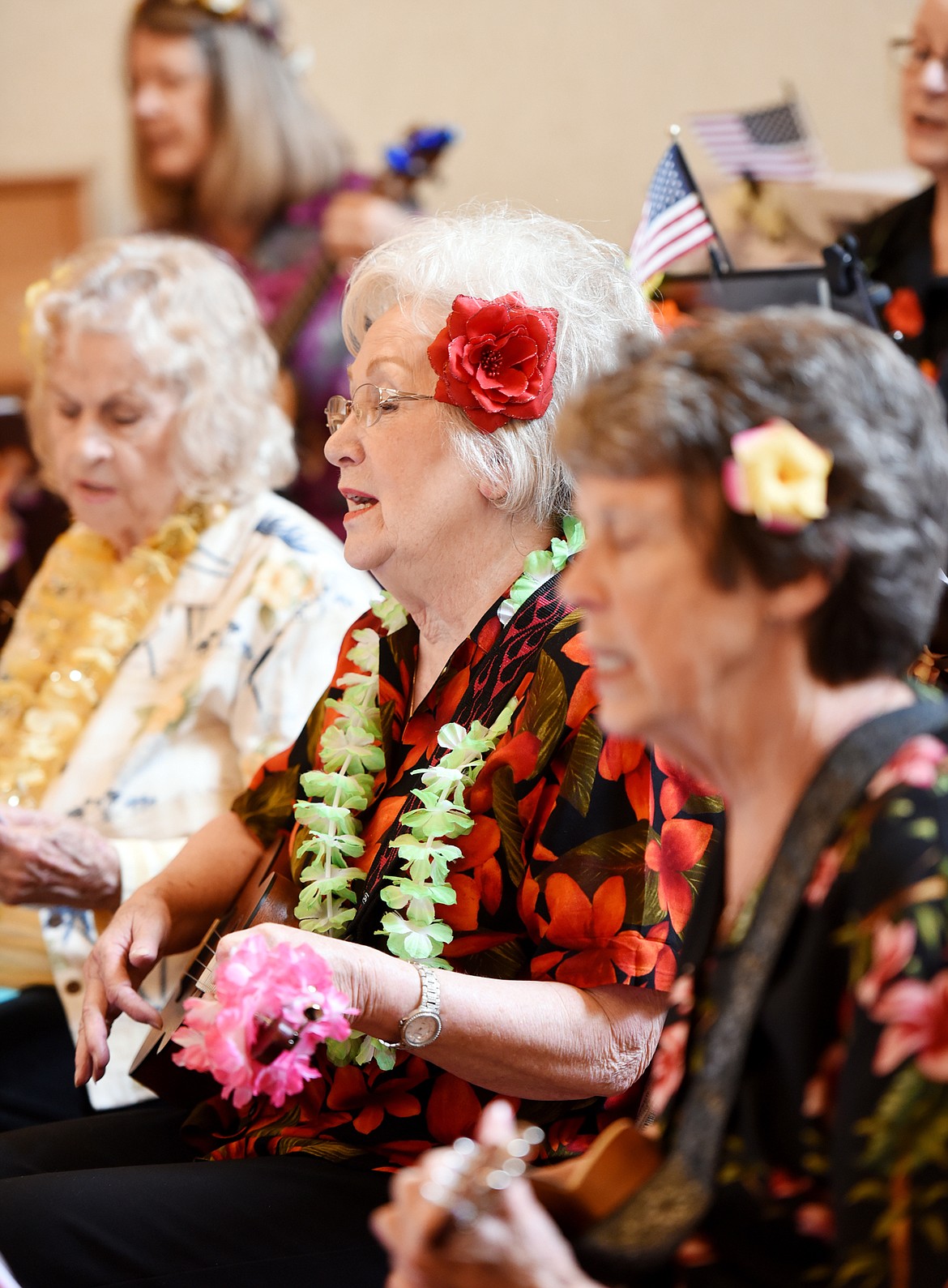 FAY KELLEY and members of the Kaz-Uke-Eeeef play for&#160;the residents at Immanuel Lutheran Communities on Monday, April 17, in Kalispell.