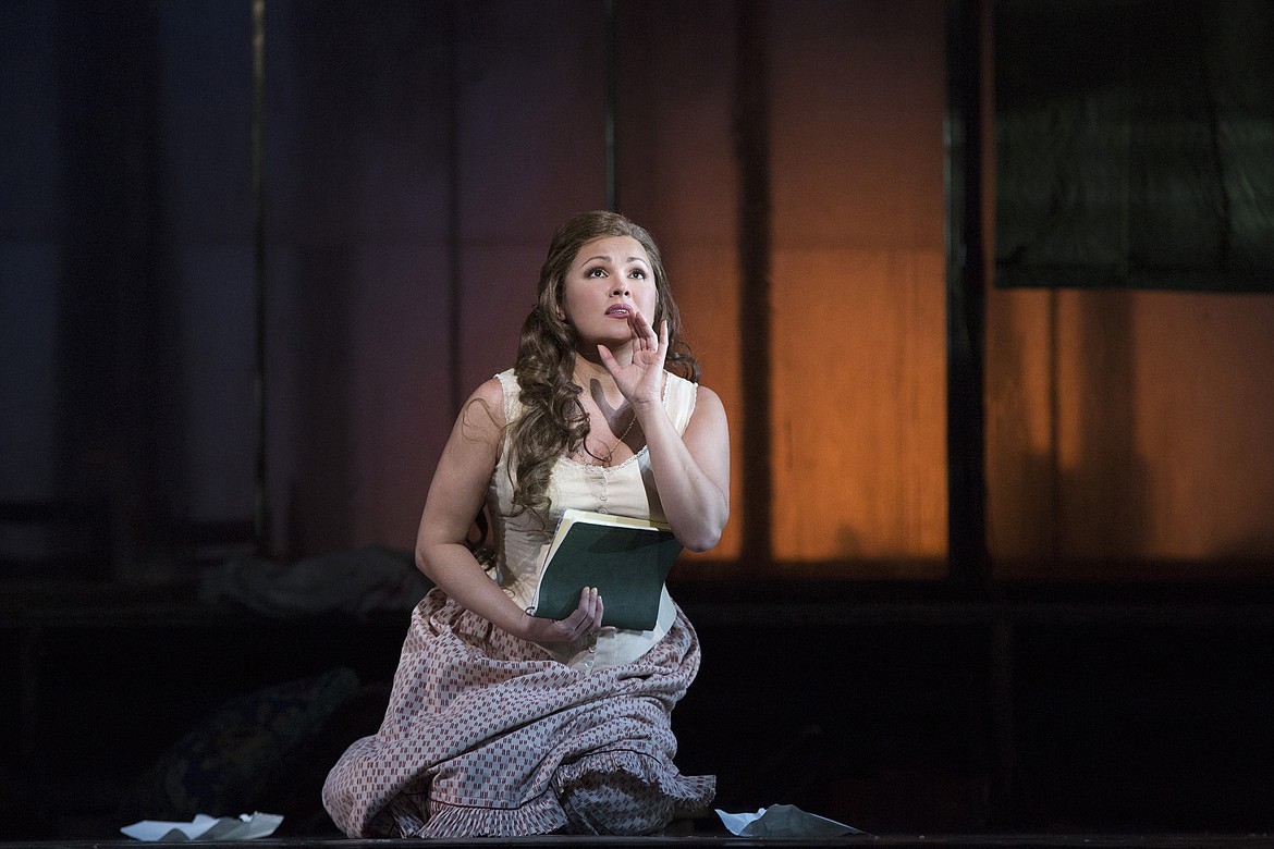 ANNA NETREBKO, as Tatiana, in Tchaikovsky’s “Eugene Onegin.” (Marty Sohl/Metropolitan Opera)