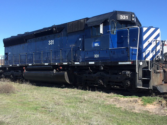 Cathy Potter/Courtesy Photo - This dark blue WRL locomotive brought in from California arrived in Royal City in early March.