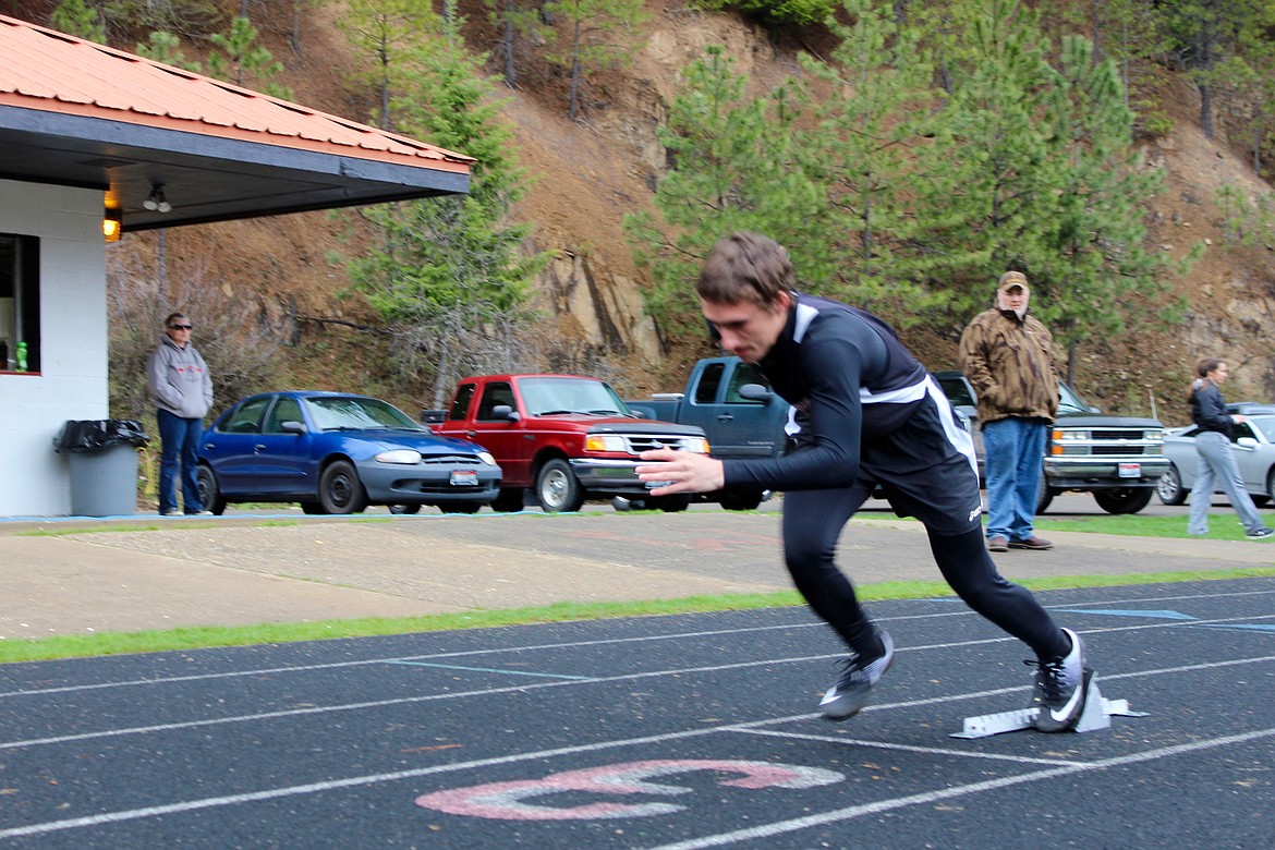 Anthony Travis gets the green light to go during the 4X100 relay. Wallace also won this event with a time of 48.78.