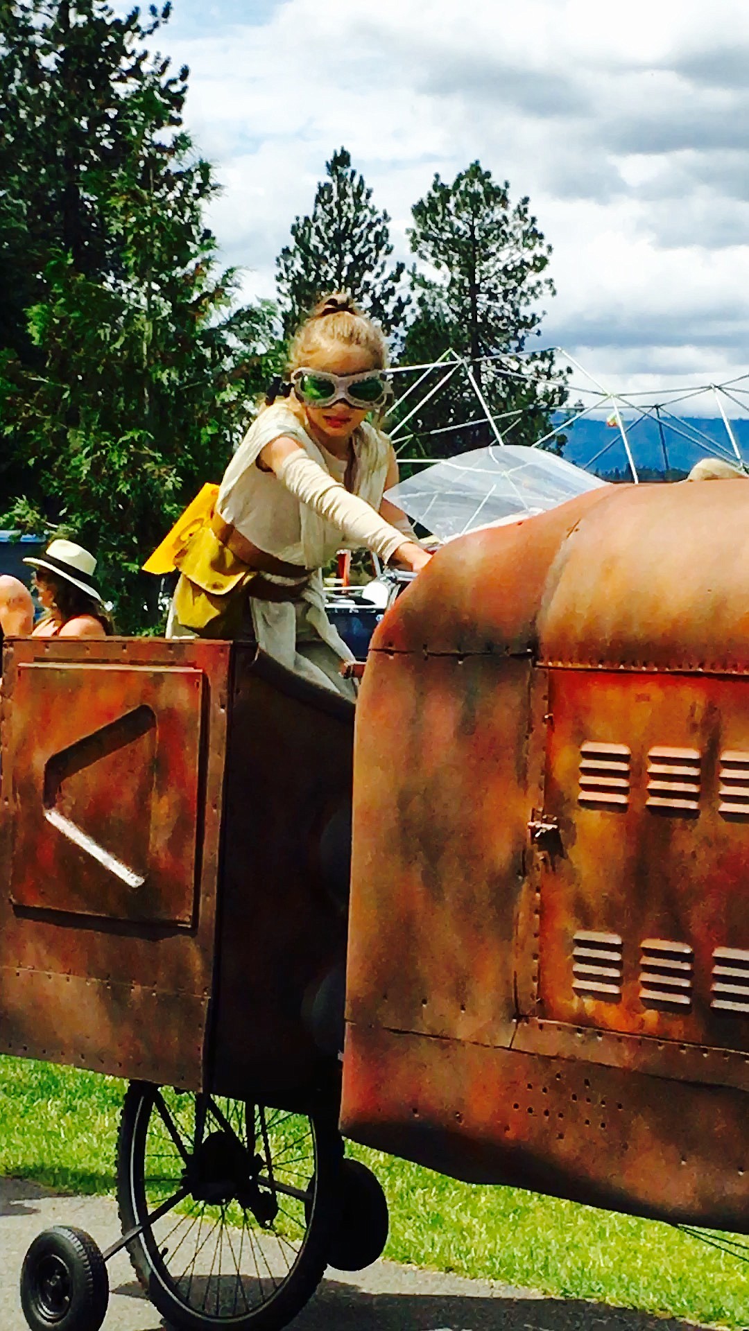 Courtesy photo
Lila Roberts, 11, appears as &#147;Star Wars: The Force Awakens&#148; character Rey in the sci-fi &#147;speeder&#148; she bult for the 2016 GizMotion festival last summer. Brainstorming sessions for the third annual GizMotion event will be held at Gizmo-CDA on May 12 and 13.