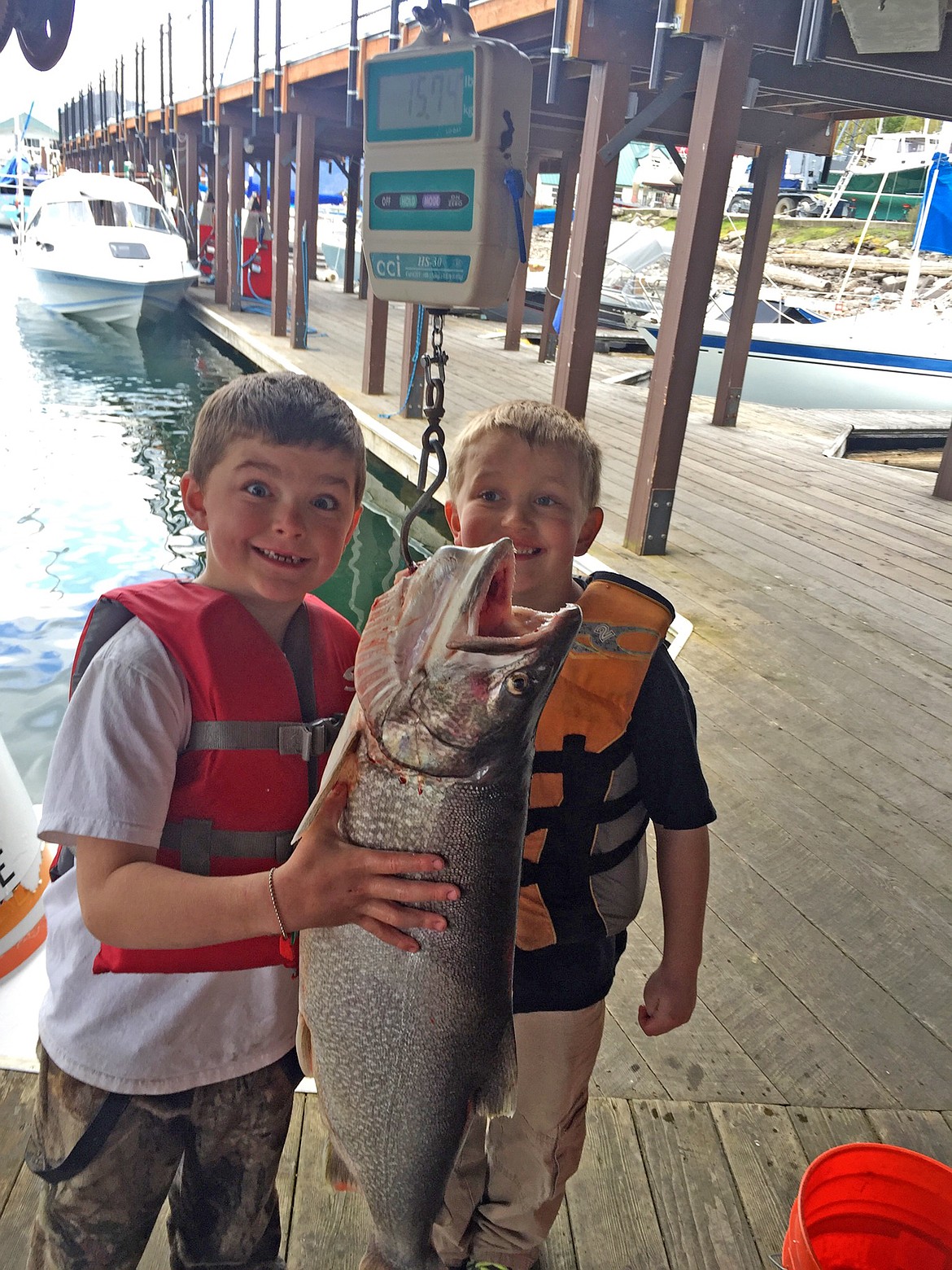 (Photo courtesy LAKE PEND OREILLE IDAHO CLUB)
A young angler and friend proudly show off his catch from the 2017 Lake Pend Oreille Idaho Club&#146;s Spring K&amp;K Derby.