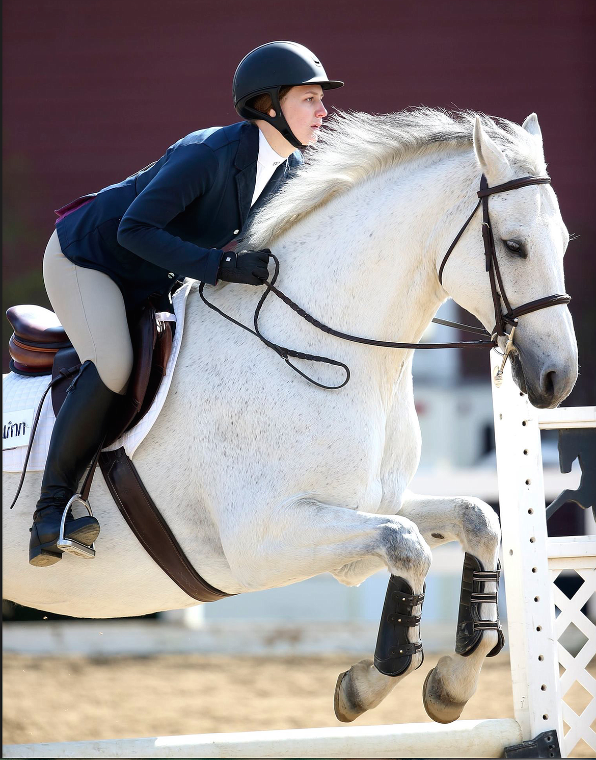 Montana State&#146;s Kayla Seaman rides Quinn in the Open Fences competition at the Zone 8 equestrian championships at Stanford University last month. Seaman, a Flathead grad, has qualified to compete in this week&#146;s Cacchione Cup, an award for the best all-around collegiate equestrian rider, at this week&#146;s IHSA national championships in Lexington, Kentucky. (Courtesy photo)