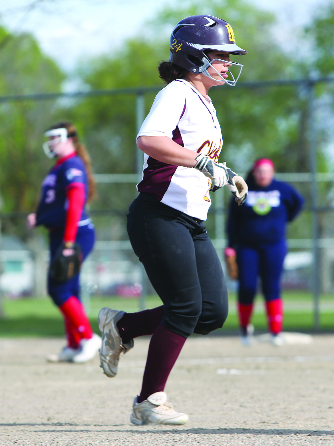 Connor Vanderweyst/Columbia Basin Herald
Moses Lake center fielder Brooklyn Bailey trots the bases after hitting a home run in the fourth inning.