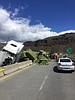 Semi truck overturns near Vantage Bridge