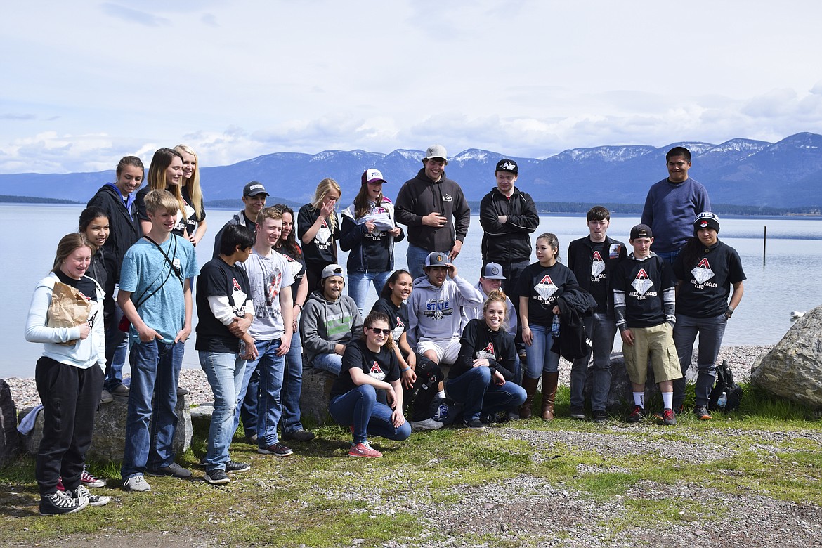 Arlee High School students participated in mussel walk at Salish Point in Polson on April 24. (Brett Berntsen/Lake County Leader)