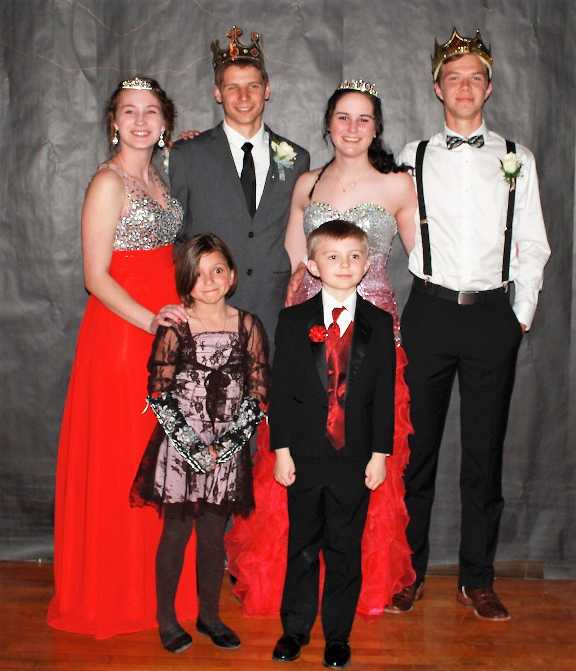 The 2017 Alberton Prom Royal Court were Prince and Princess Gerald Peterson and Montanna Baughman, and King and Queen Theo Haegglund and Mackenzie Spence. Kindergarteners Marley Fredette and Ben Evans were the crown bearers.