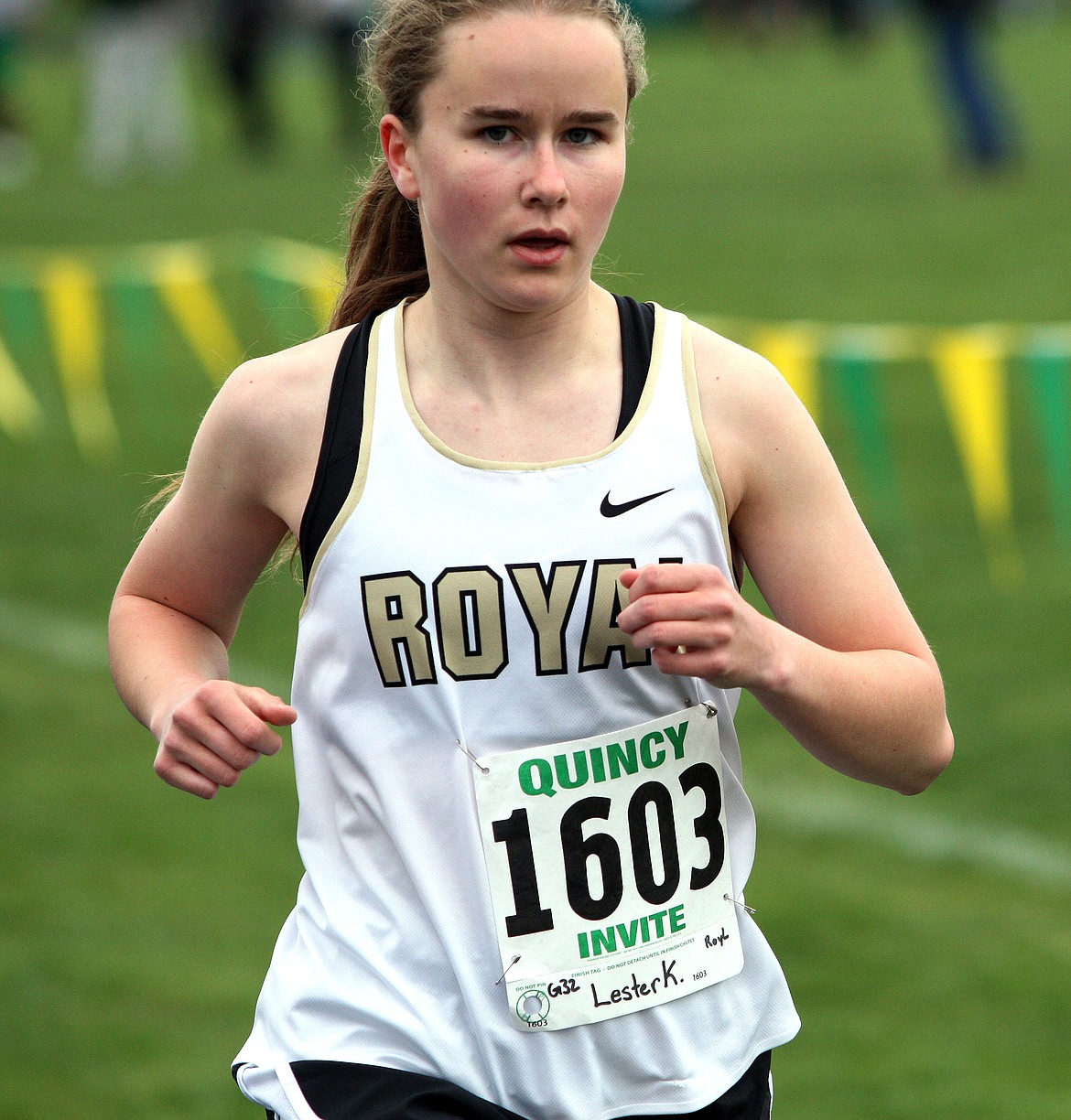 Ted Escobar/The Sun Tribune - The Knights' Kay Lester turned in a strong performance at the Quincy Invite, placing second in the 1600 and 3200-meter events and third in the 800.