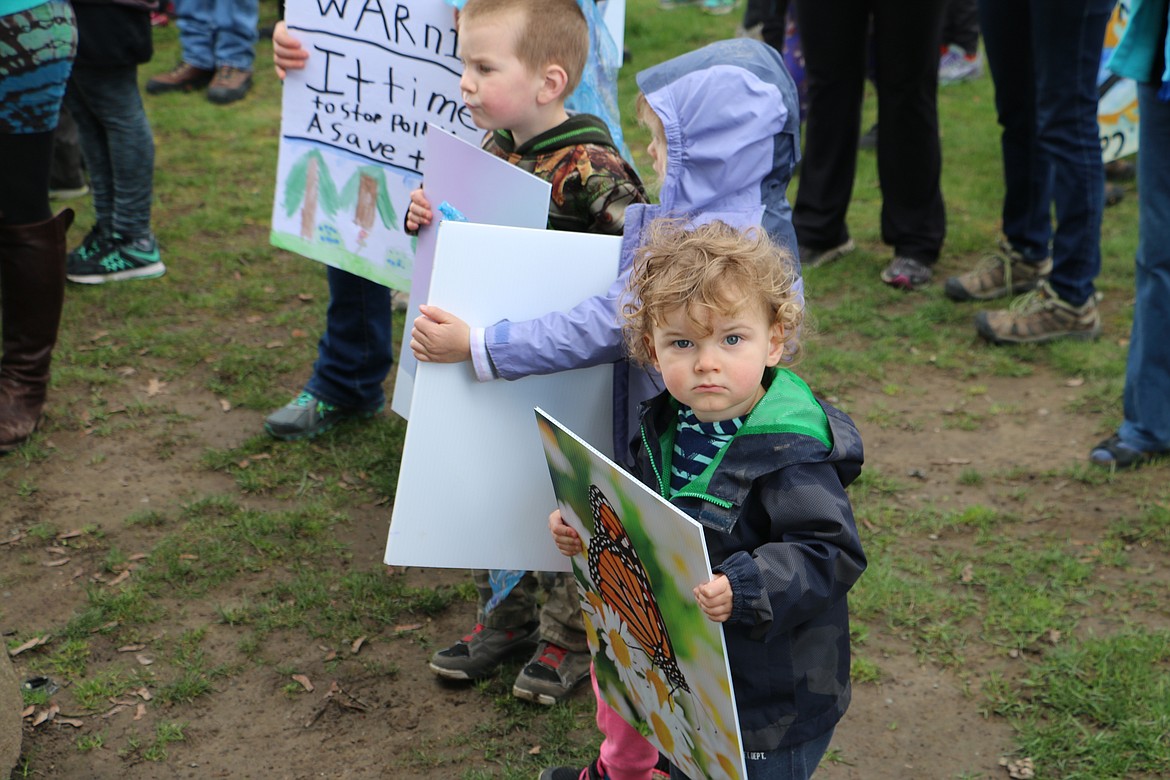 (Photo by MARY MALONE)
Community members of all ages joined the People's Climate March in Sandpoint Saturday, hosted by 350 Sandpoint and the Idaho Conservation League.