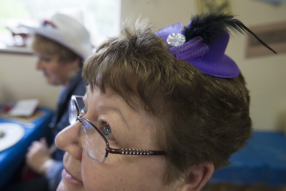LISA JAMES/Press
Terry McDonald models her tiny hat at BAB&#146;s (Bayview Athol Belmont) Wild West Social at the community center in Bayview on Tuesday