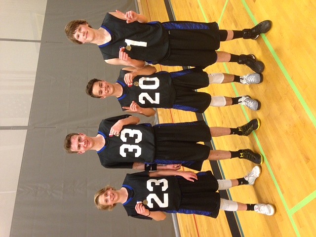 Courtesy photo
A team of Post Falls boys won the Spokane eighth-grade boys 3-on-3 championship, going 14-0 in the regular season and winning at tournament at the HUB Sports Center in Liberty Lake on May 15. From left are Lauden Osbern, Carson Lux, Tyler Lyons and Brady Christensen.