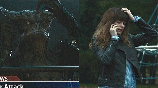 Anne Hathaway performs a scene in the movie &#147;Colossal.&#148; Source: sheiscolossal.com