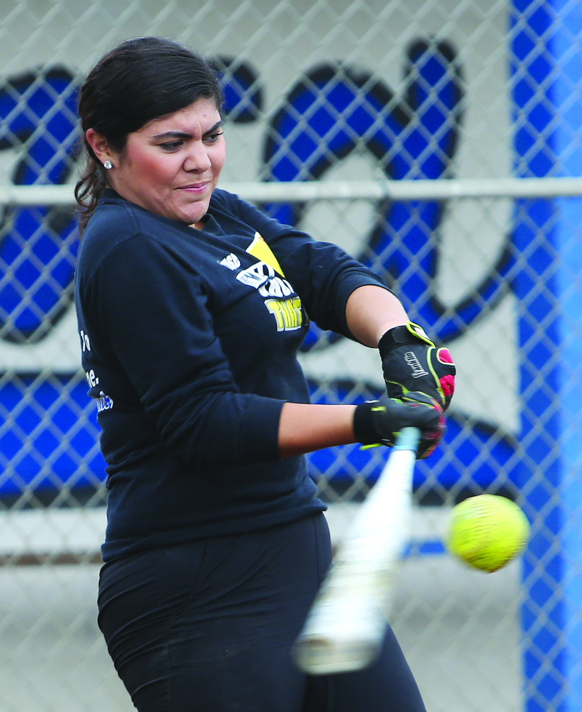 Connor Vanderweyst/Columbia Basin Herald
Julianna Pruneda takes batting practice Wednesday at Warden High School. Pruneda was all-league first team.