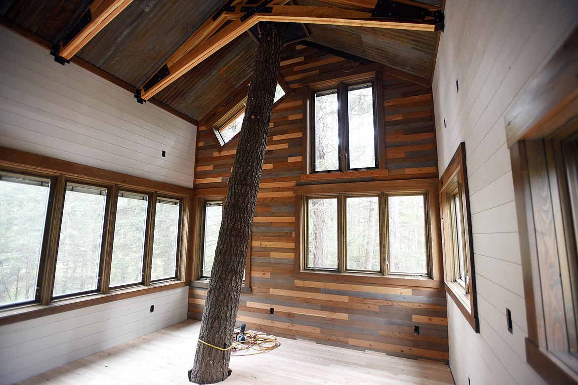 An interior view of the treehouse southeast of Whitefish.
