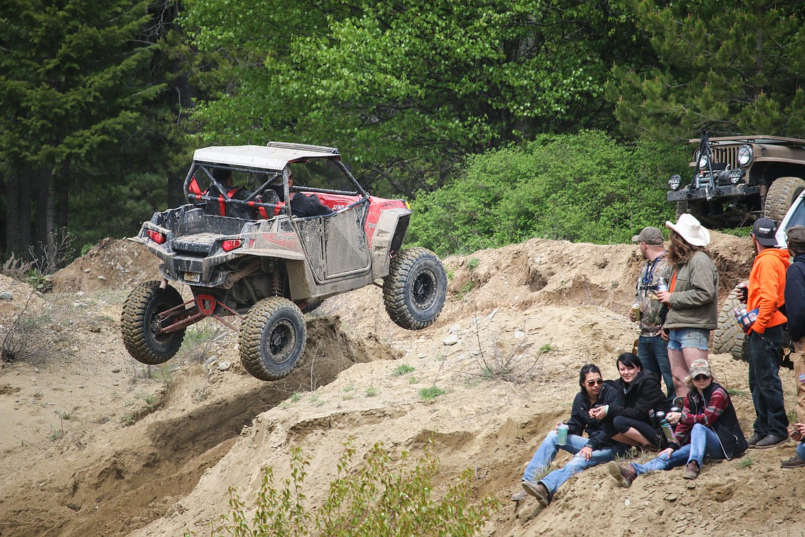 Catching air on the 4x4 playground in Moyie Springs.