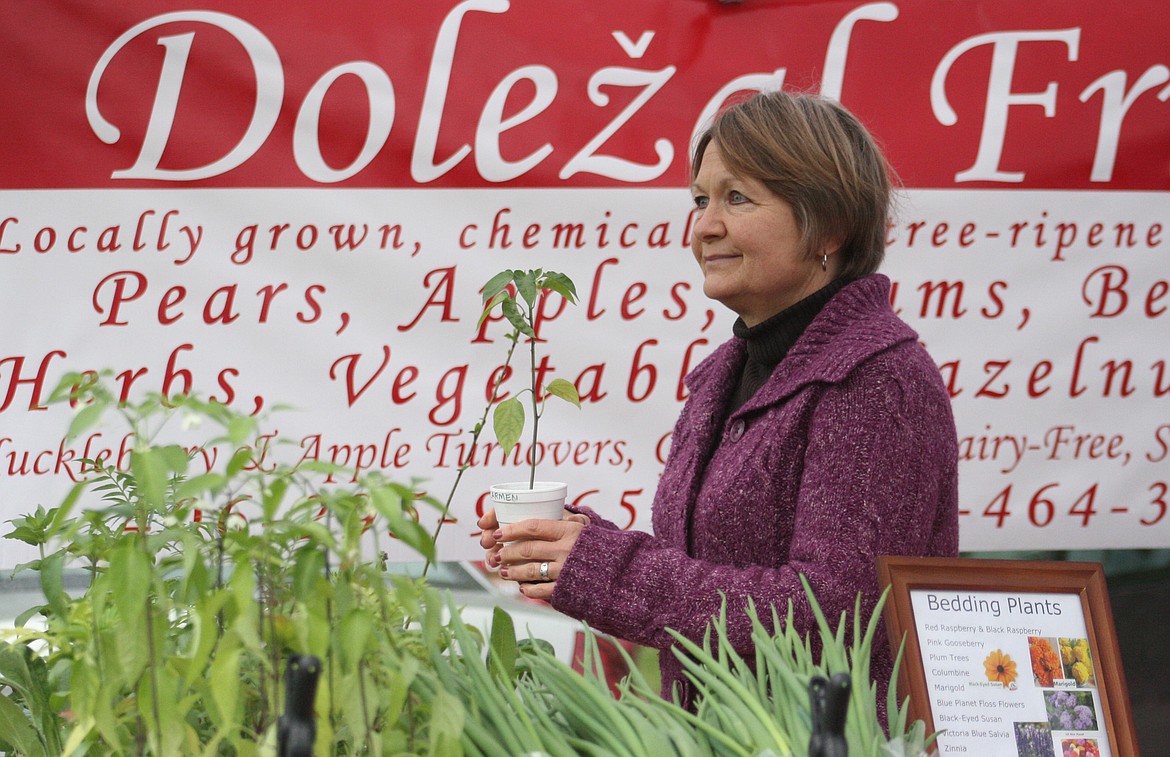 Ruth Anne Dolezal, a faithful Troy farmers market vendor since it&#146;s inception and a market board member, sold bedding plants along with huckleberry hand pies at Friday&#146;s Mother&#146;s Day market.