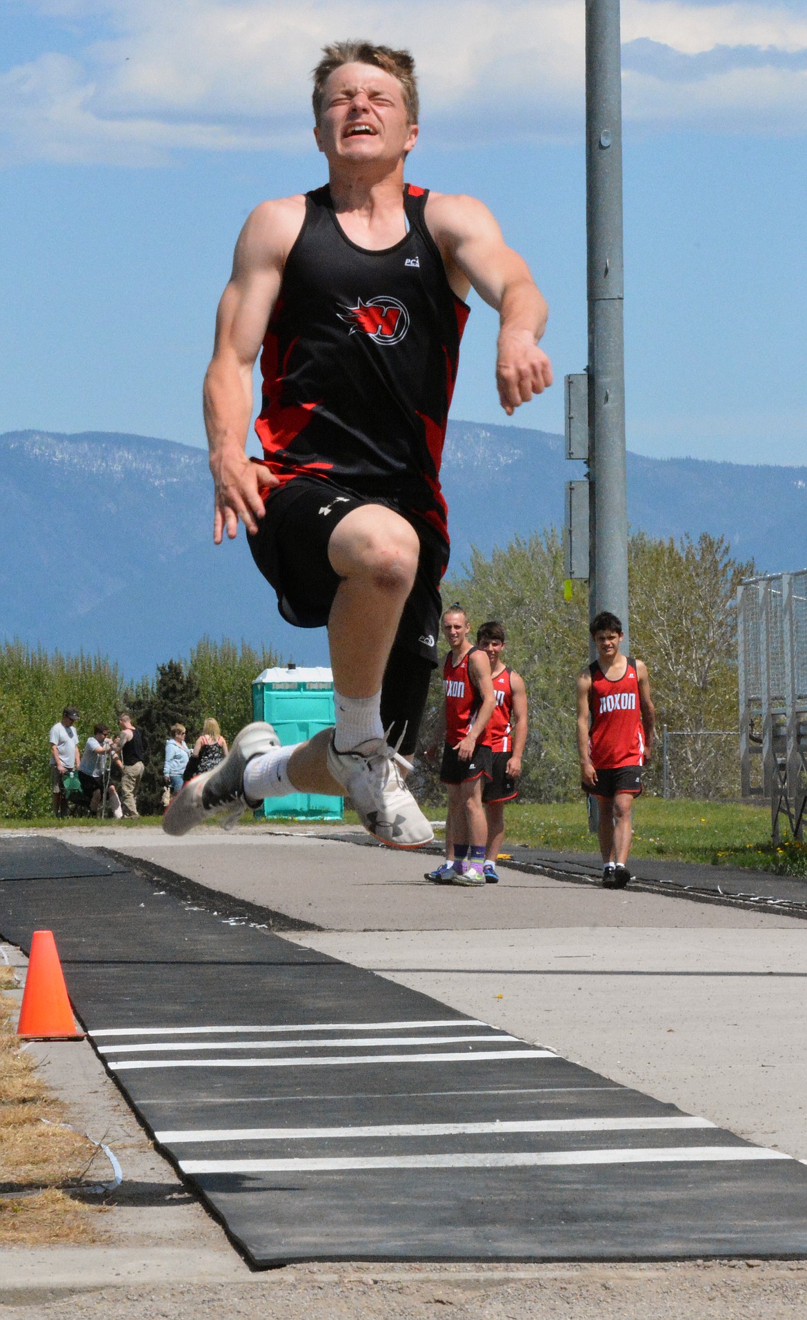 HOT SPRINGS&#146; Trevor Paro finished first in the long jump and second in the triple jump at the Class C District track meet Thursday afternoon at Polson High School.