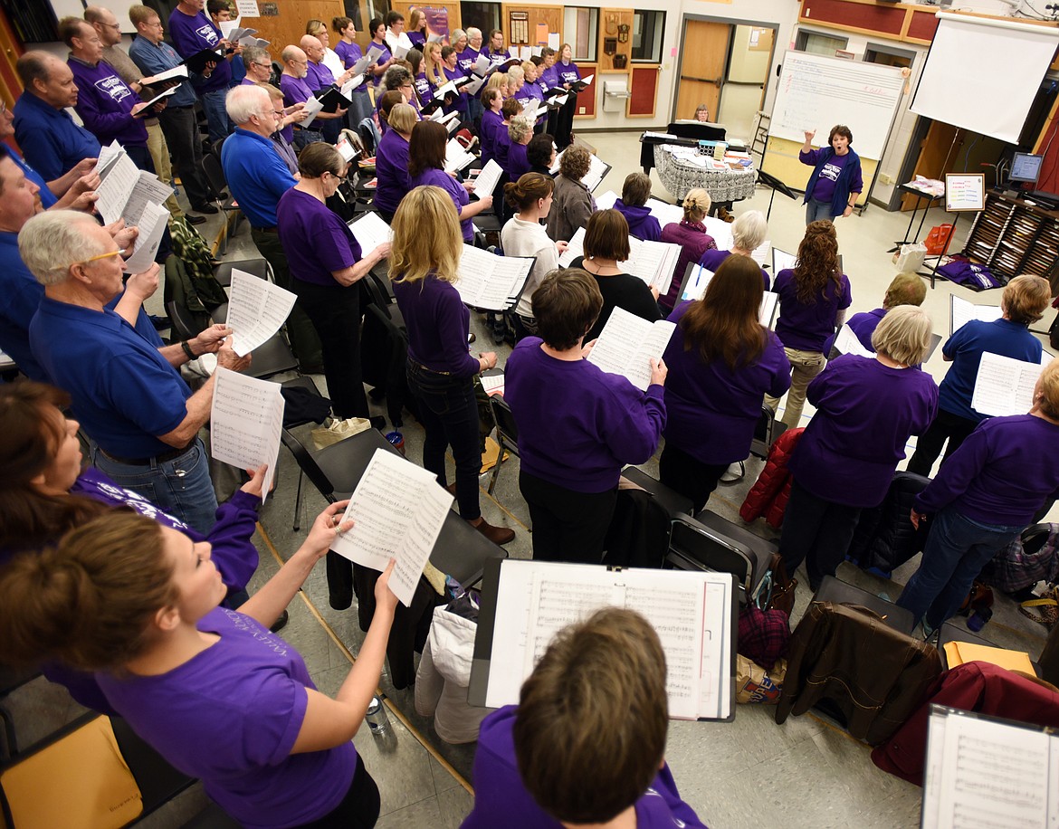 ALLYSON KUECHMANN directs the Valley Voices Community Choir at Flathead High School in this Nov. 2016 file photo.
(Brenda Ahearn/This Week in the Flathead)