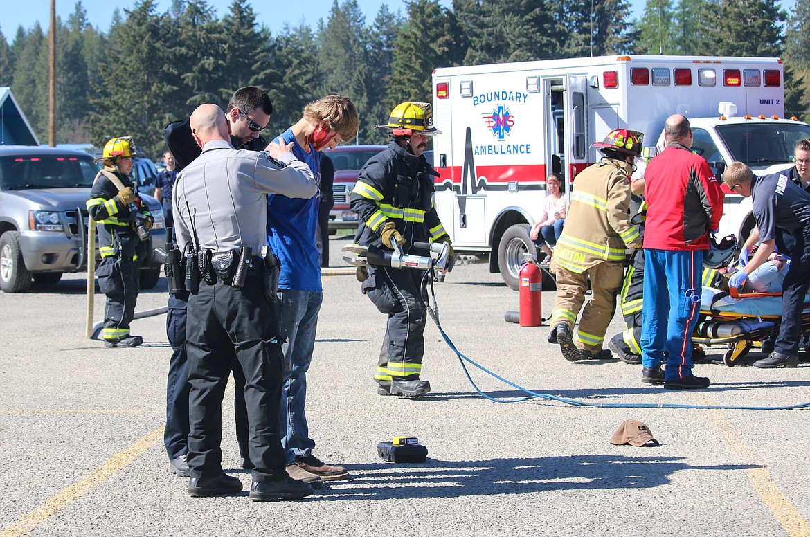 Photo by MANDI BATEMAN
The simulation included a sobriety test and arrest.