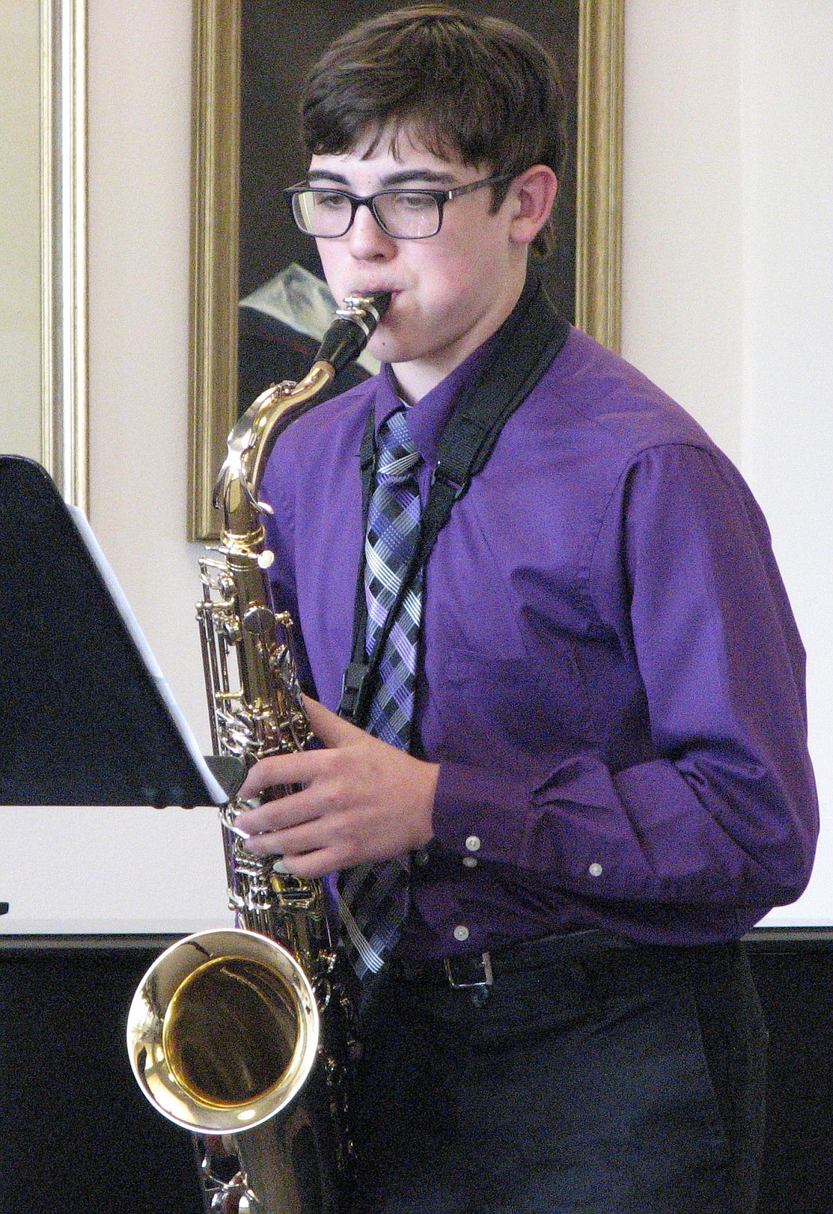 Trey Thompson, tenor sax, performs during state competition May 5-6 in Missoula. (Courtesy Photo)