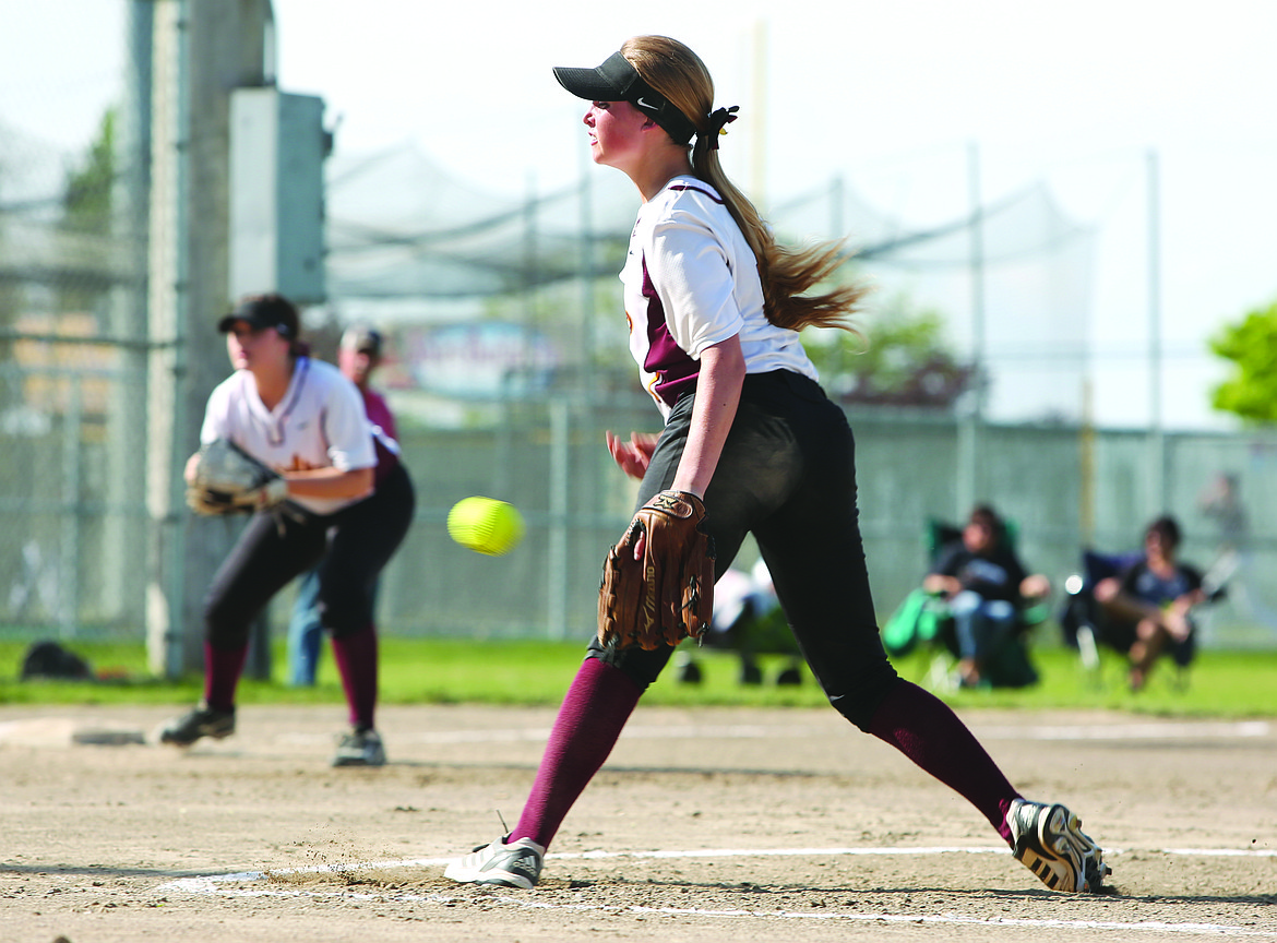 Connor Vanderweyst/Columbia Basin Herald
Moses Lake starter Gina Skinner delivers to the plate against Eastmont.