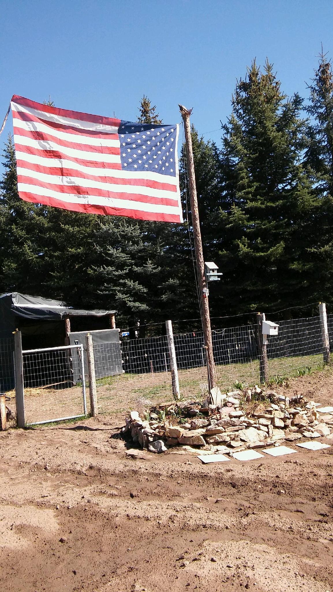 St. Regis resident Jill Pestana created a small veteran memorial from a flag she received at her father, James Pestana&#146;s funeral. (Photo courtesy of Jill Pestana).