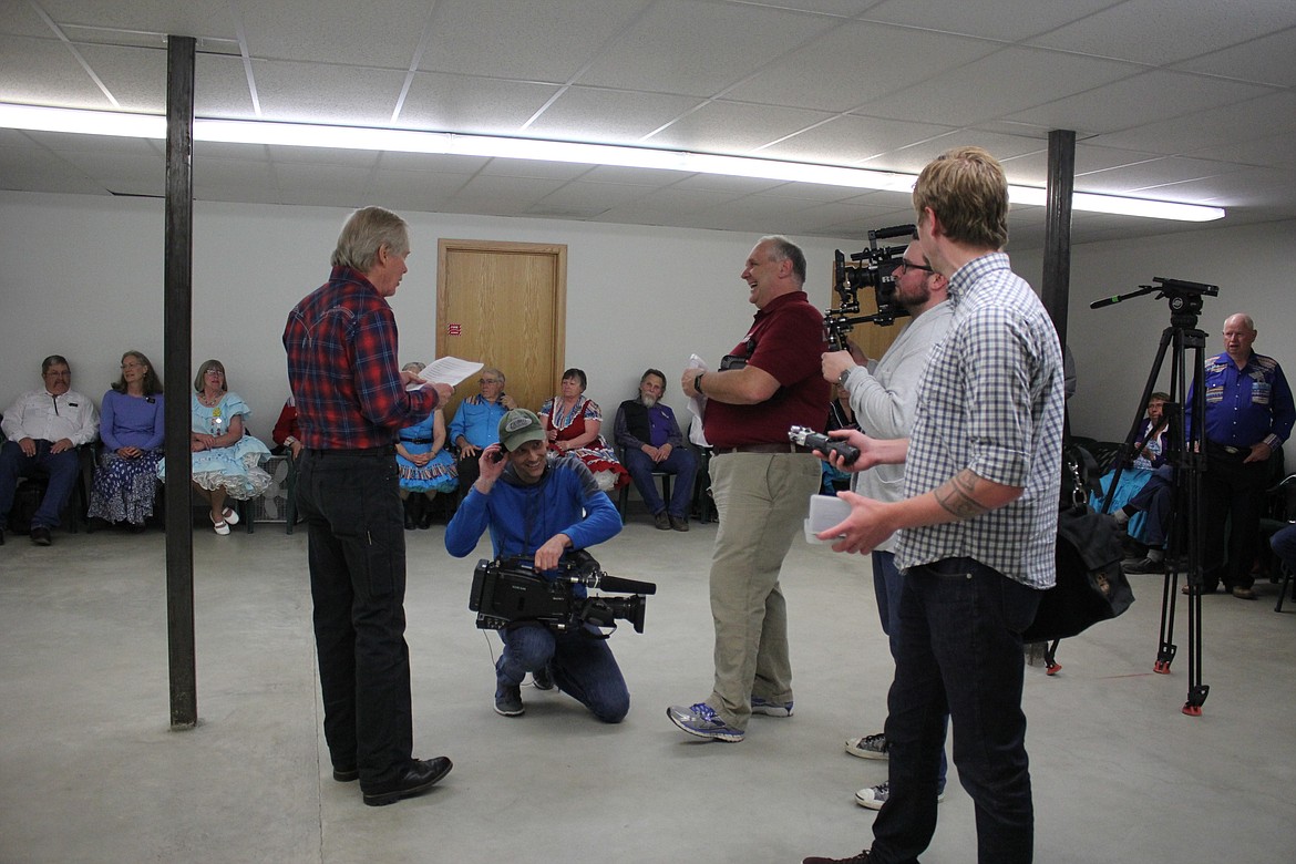 Square dancers from all over the area were in Plains on Saturday night while crews from &#147;Backroads of Montana&#148; and &#147;Under the Bigsky&#148; taped upcoming shows. (Kathleen Woodford/Mineral Independent).