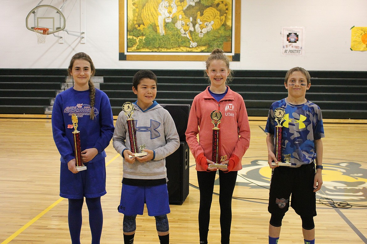 The 5K winners were Lanie Crabb from Superior with a time of 28:28 and Lucas Kovalsky with 23:03, both in fifth grade. Also, sister and brother, Payton (27:38) and Decker (22:28) Milender, sixth graders from Superior. (Kathleen Woodford/Mineral Independent).