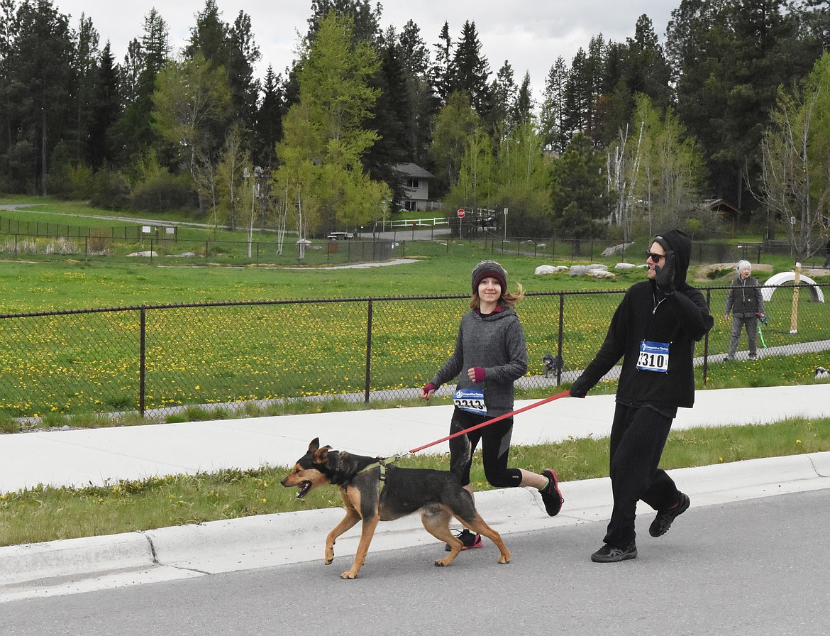 Runners and their dogs competed in the 8th annual WAG race Sunday morning at the Whitefish Hugh Rogers WAG dog park. (Heidi Desch/Whitefish Pilot)