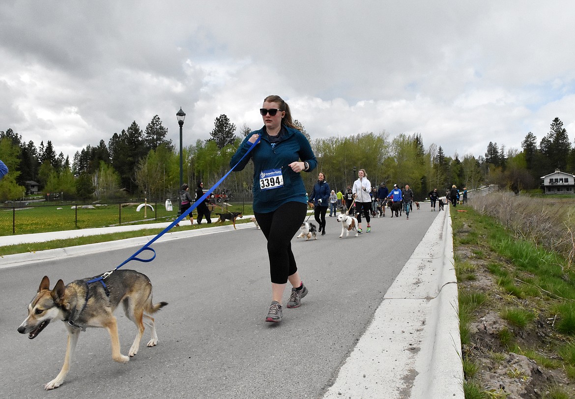 Runners and their dogs competed in the 8th annual WAG race Sunday morning at the Whitefish Hugh Rogers WAG dog park. (Heidi Desch/Whitefish Pilot)