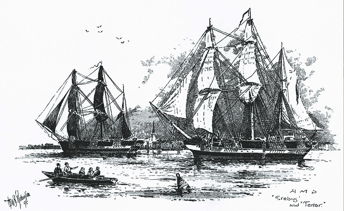 MARY EVANS PICTURE LIBRARY
HMS Erebus and HMS Terror leaving England to search for John Franklin expedition in Arctic, and never returned (1845).