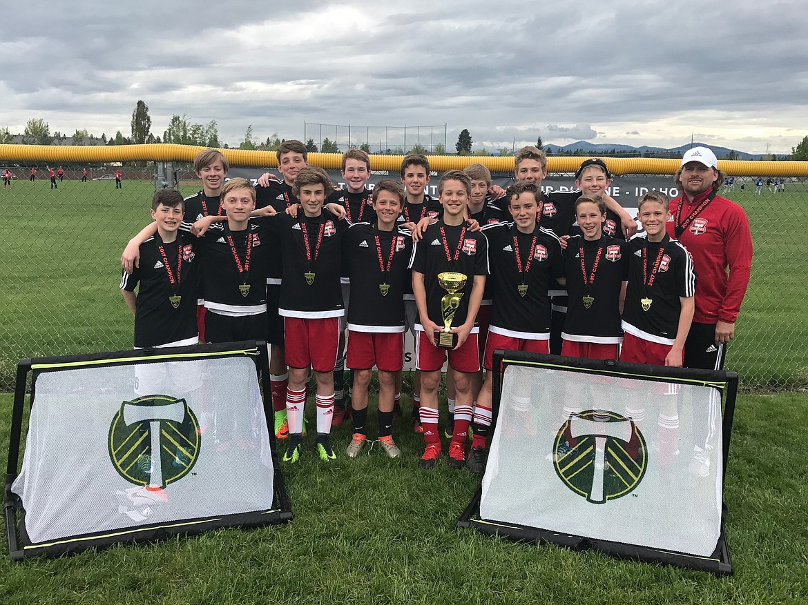 Courtesy photo
The Sting Timbers FC 03 Boys Red soccer team won the U14 Gold cup championship at the Bill Eisenwinter Hot Shot Tournament in Coeur d&#146;Alene on May 7. In the first match, the Sting beat Flathead Rapids 5-1. Cooper Proctor scored a hat trick and Christopher Swider scored twice. With Tyler Allred as goalkeeper, the Sting shut out Mt. Avalanche Blue 4-0 in the second match. Nate Durocher scored twice and Miles Jones and Walker Jump each scored once. The Sting beat Flathead Force Green 4-2 in the final match. Goals were scored by Walker Jump, Connor Norris, Cooper Proctor and Christopher Swider. In the front row from left are Ashton Fredekind, Tyler Allred, Ronan Malaghan, Miles Jones, Christopher Swider, Brennan Miller, Michael Schlothauer and Walker Jump; and back row from left, Kyler Haynes, Connor Norris, Nate Durocher, Quinn Clovis, Jack Pinto, Cooper Proctor, Owen Smith and coach Julio Morales.

 


 

Not shown: Jaeger Rau