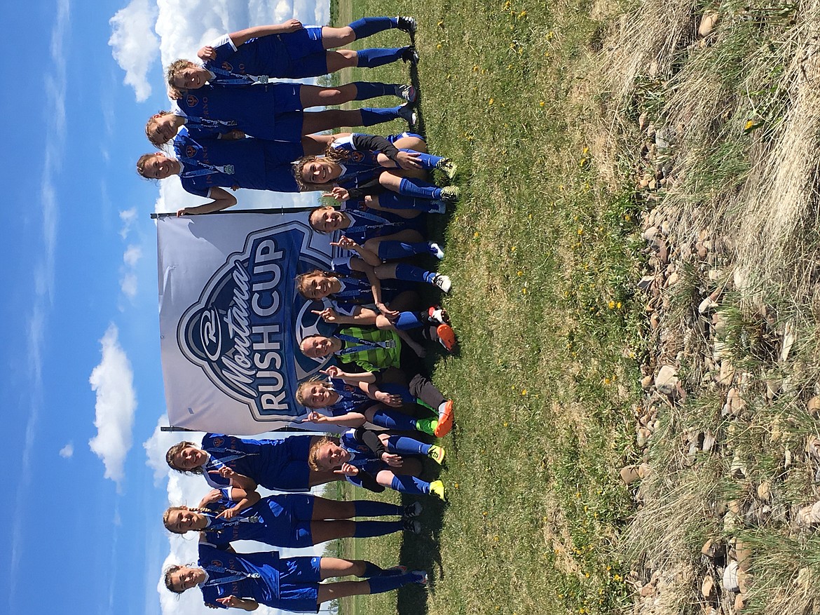 Courtesy photo
The North Idaho Inferno FC Briseno G00 girls soccer team won the Montana Rush Cup last weekend. From left are Bethany Gilmor, Cali Shipman, Sarah Smith, Alexis Black, Sammi Penick, Carly Schacher, Mackenzie Wells, Rickie Colosimo, Gracie Montoya, Katelyn Jesienouski, Georgie Simpson and Bella Rebay. Not pictured are Maiya Luna and coaches Maria, Junior and Ruben Briseno.