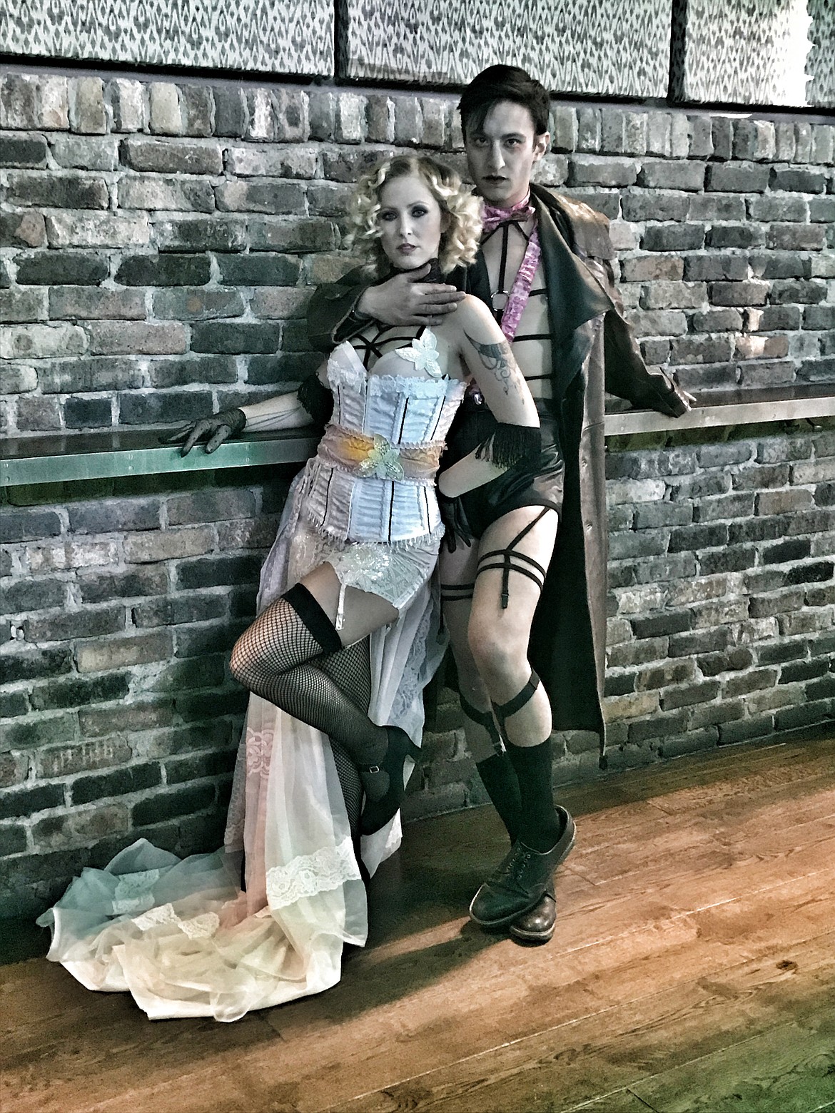 KENDRA TIMM (left) plays Sally Bowles and Mikey Winn is the emcee in the Whitefish Theatre Co. production of &#147;Cabaret: The Musical.&#148; (Jen Asebrook/Whitefish Theatre Co.)