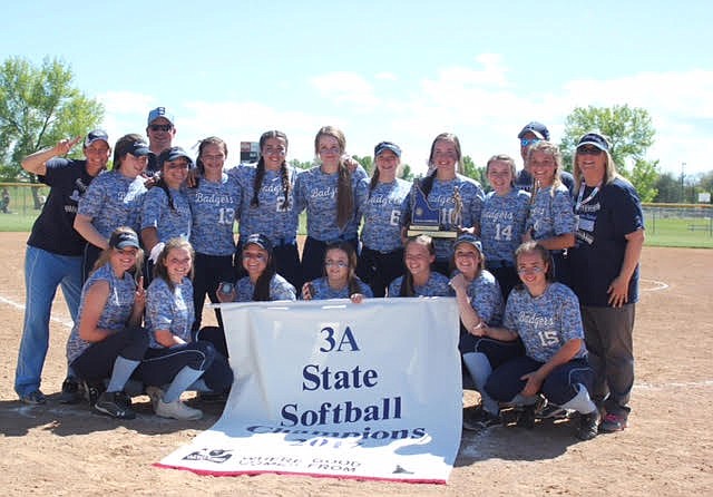 Courtesy photo
The 2017 Bonners Ferry softball team won all four games at the 3A state tournament in Buhl last weekend to bring home the program&#146;s first state championship.