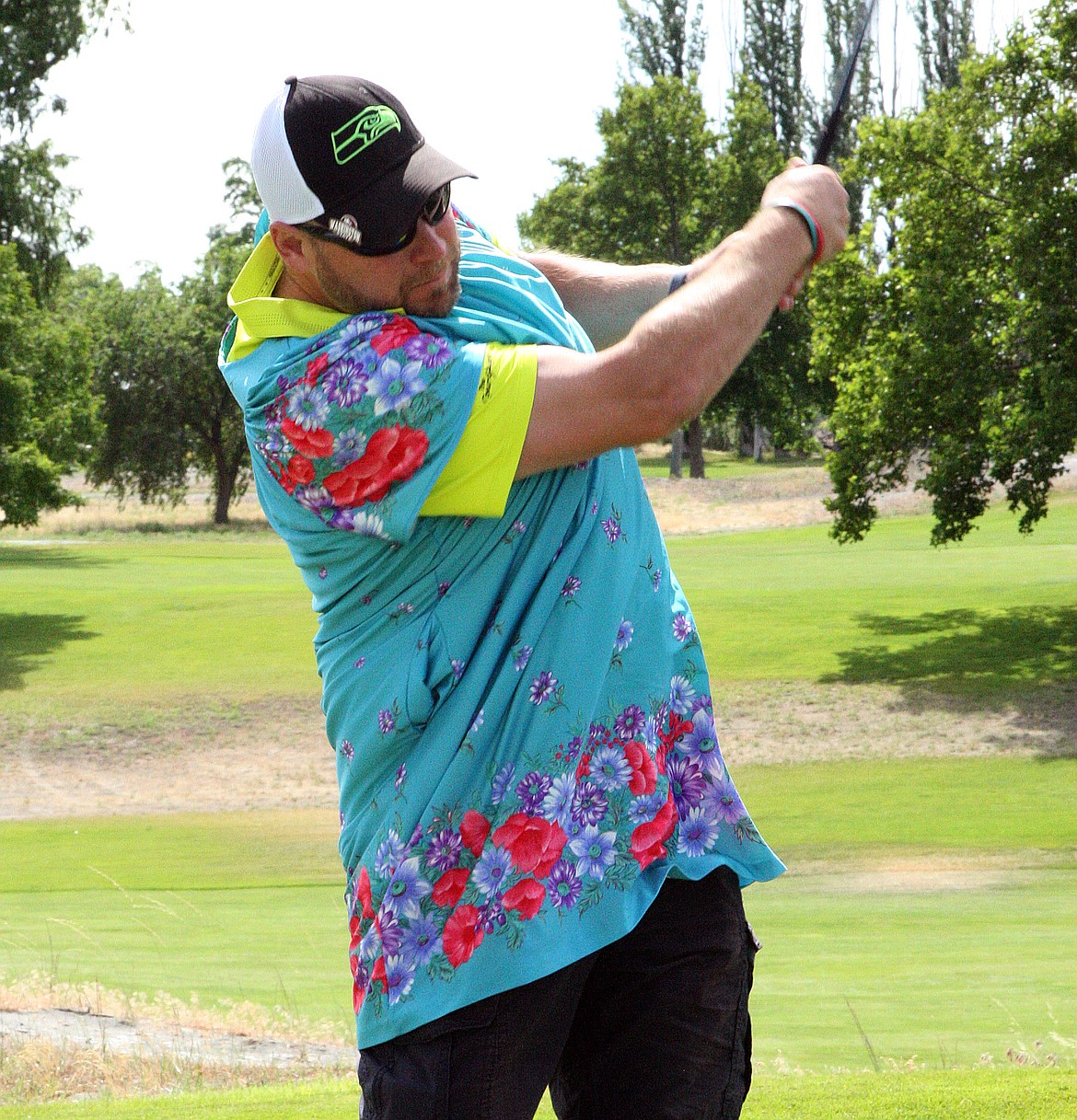 Herald file photo
Bob Richardson, publisher of the Sun Tribune and the Basin Business Journal, tees off on the first hole of the Moses Lake Golf and Country Club during the 2016 Newspapers in Education Golf Scramble. This year&#146;s tournament is June 15.