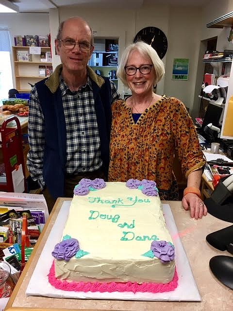 Doug and Dana Austin were honored for 10 years of volunteer service by the Mineral County Library Board and the Friends of the Library.