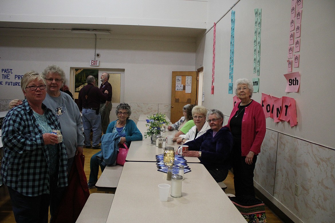 Alberton senior citizens had lunch and watched presentations the senior class did for their community projects last Wednesday. (Kathleen Woodford/Mineral Independent).