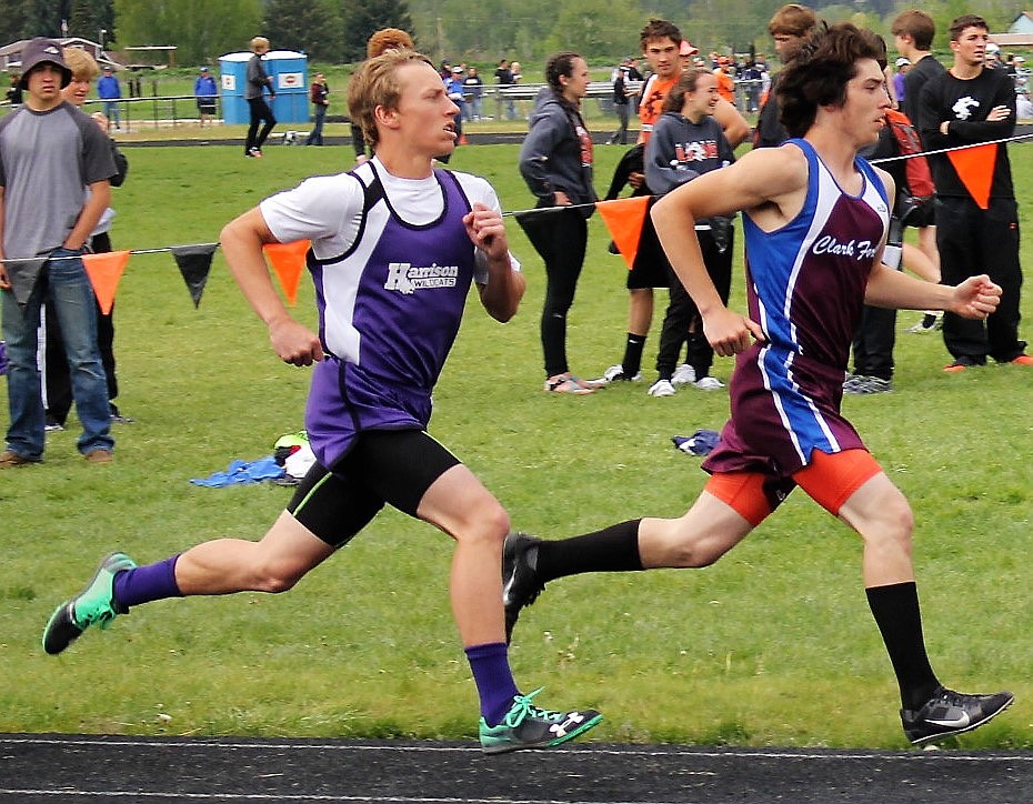 Jesse Shaske with Clark Fork missed qualifying for State by hundredths of a second in the 800 meter relay during Divisionals last week. (Kathleen Woodford/Mineral Independent).