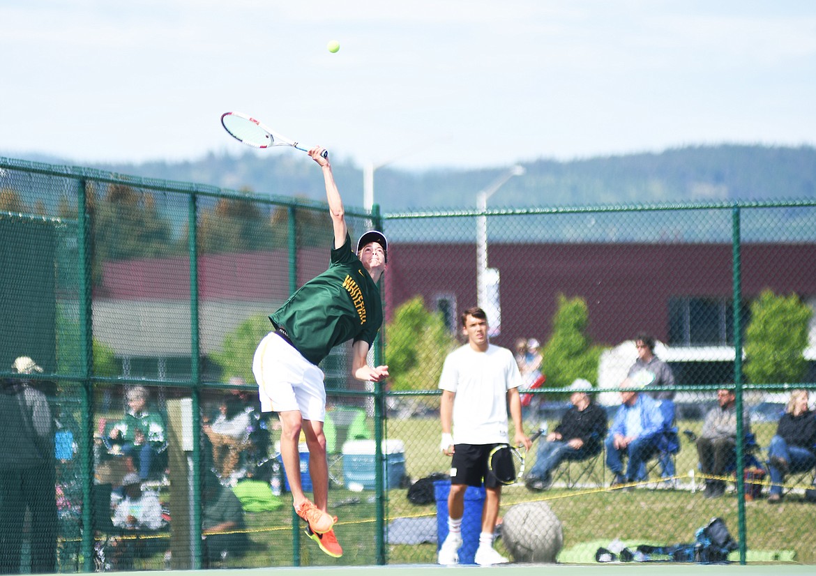 Eric Holdhusen battles a Dillon player Thursday in the first round of the Class A State Tournament at FVCC.